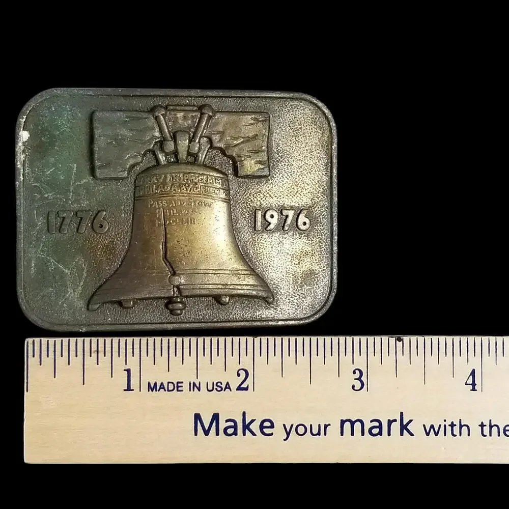 Vintage Belt Buckle‎ 1976 Brass Liberty Bell Philadelphia Pennsylvania USA